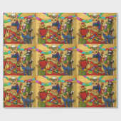 Britse kerstdiner-katten cadeaupapier (Vlak)