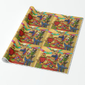 Britse kerstdiner-katten cadeaupapier (Uitgerold)