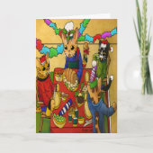 Britse kerstdiner-katten kaart (Voorkant)