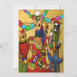 Britse kerstdiner-katten kaart