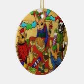 Britse kerstdiner-katten keramisch ornament (Rechts)