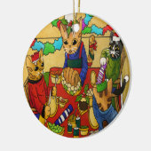 Britse kerstdiner-katten keramisch ornament (Links)