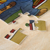 Britse kerstdiner-katten legpuzzel (Zijkant)