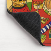 Britse kerstdiner-katten muismat (Hoek)