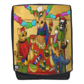 Britse kerstdiner-katten rugtassen (Voorkant)