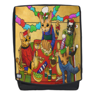 Britse kerstdiner-katten rugtassen