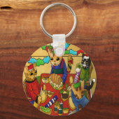Britse kerstdiner-katten sleutelhanger (Voorkant)