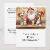 Britse Kerstfeest Party Rendier Barman Kaart (Voorkant / Achterkant)