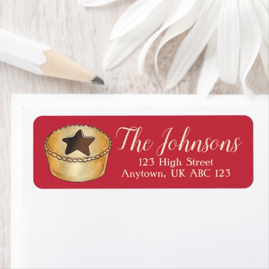 Britse kerstfeestdag in de schijnpartij Pie Festiv Etiket (Insitu)