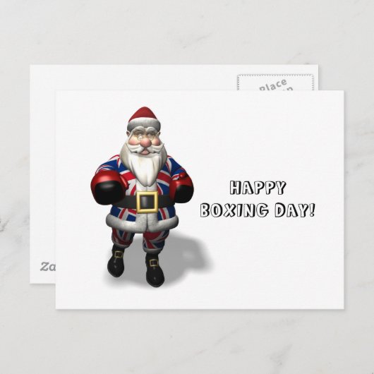 Britse kerstman op de dag van de boxing feestdagenkaart (Voorkant / Achterkant)