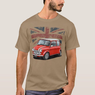 Britse klassieke auto rode Mini sportauto vriend T-shirt