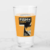 Britse Klassieke vis en chips Glas (Achterkant)