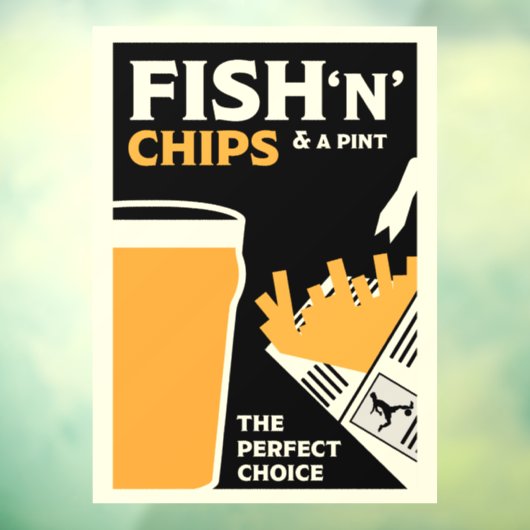 Britse Klassieke vis en chips Raamsticker (Vel 3)