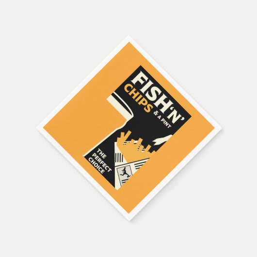 Britse Klassieke vis en chips Servet (Hoek)