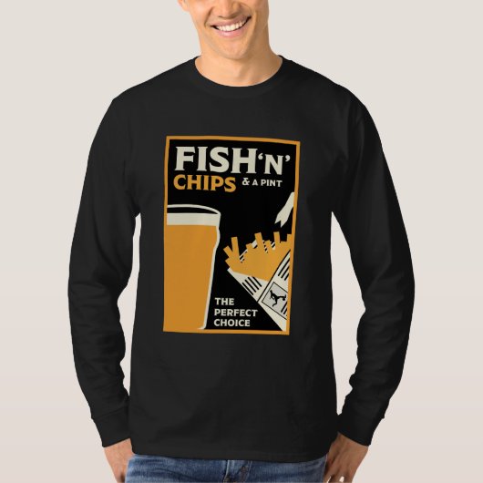 Britse Klassieke vis en chips T-shirt (Voorkant)
