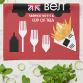 Britse Klassieke vis en chips Theedoek (Gevouwen)