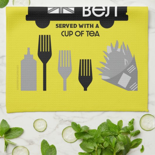 Britse Klassieke vis en chips Theedoek (Gevouwen)