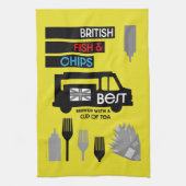 Britse Klassieke vis en chips Theedoek (Verticaal)