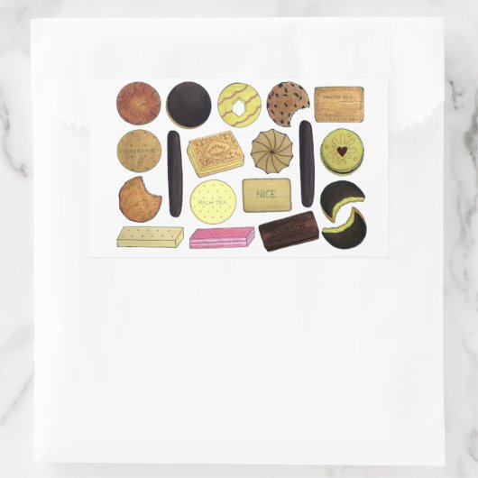 Britse koekjes Shortbrood Rich Tea Digestives Rechthoekige Sticker (Tas)