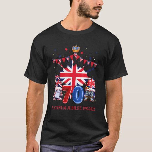 Britse koningin monarchie platina jubileum viering t-shirt (Voorkant)