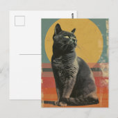 Britse Korthaar Cat  Art Briefkaart (Voorkant / Achterkant)