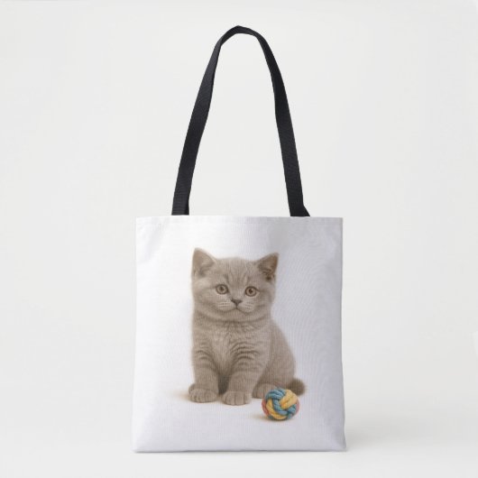 Britse Korthaar en Garen Ball Bliss Tote Bag (Voorkant)