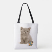 Britse Korthaar en Garen Ball Bliss Tote Bag (Achterkant)