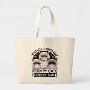 Britse Korthaar Grumpy Cats Grote Tote Bag