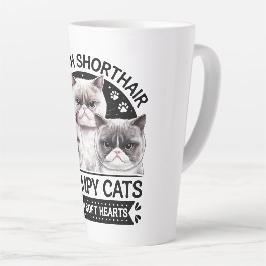 Britse Korthaar Grumpy Cats Latte Mok (Rechterhoek)