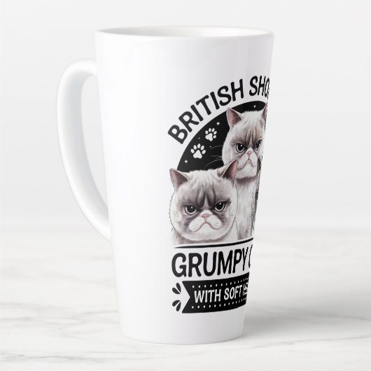 Britse Korthaar Grumpy Cats Latte Mok (Linkerhoek)