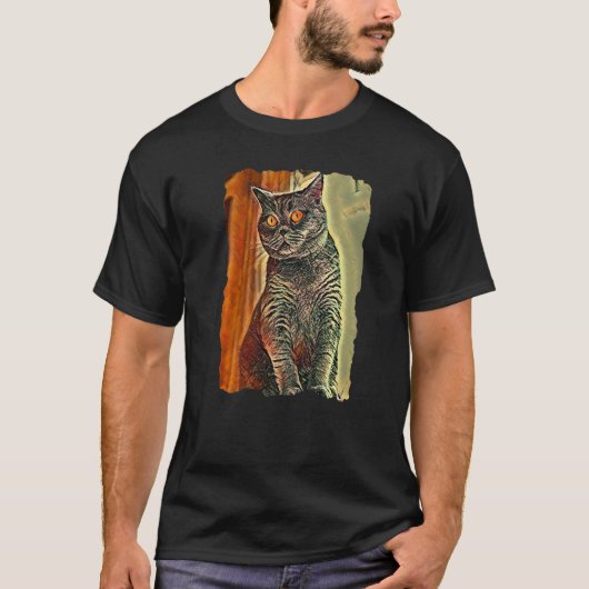 Britse Korthaar Kat Cute Cats Moeder En Kat Vader T-shirt (Voorkant)