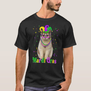 Britse Korthaar Kat Dieren Mardi Gras Carnavals T-shirt