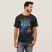 Britse Korthaar Kat DJ Festival T-shirt (Voorkant volledig)