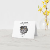 Britse Korthaar Kat Hand getrokken digitale kunst Kaart (Gele Bloem)