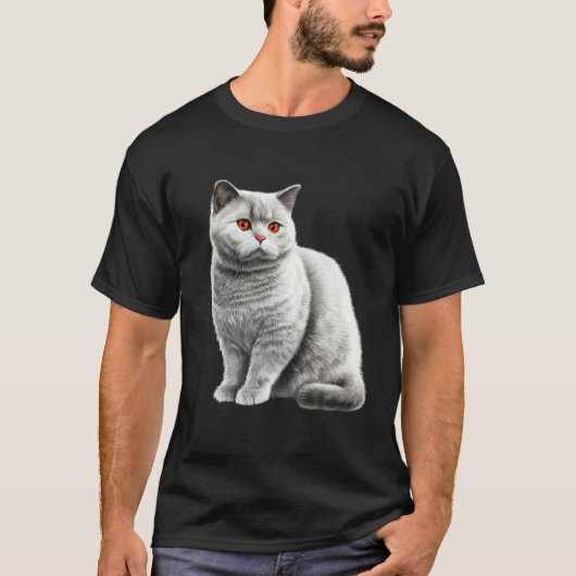 Britse Korthaar Kat Kat T-shirt (Voorkant)