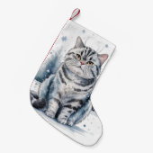 Britse Korthaar Kat Kerst Kerstmis Stocking Kleine Kerstsok (Voorkant (Hangend))