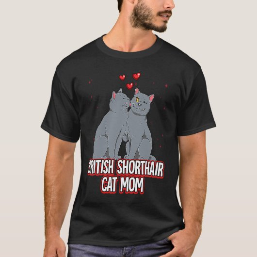 Britse Korthaar Kat Moeder T-shirt (Voorkant)