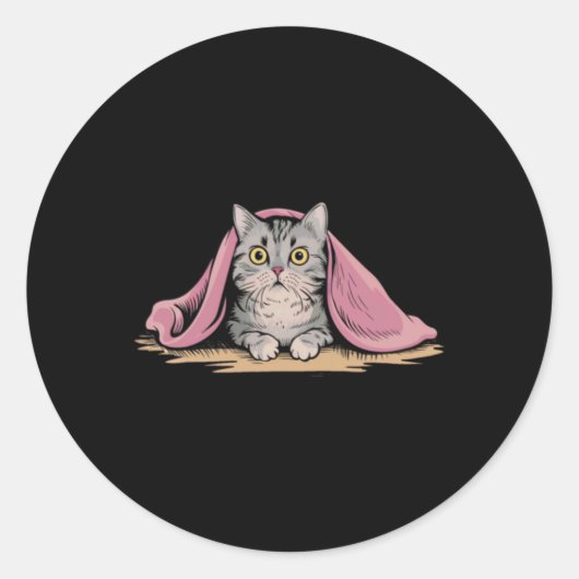 Britse Korthaar kat onder een roze Sticker (Voorkant)