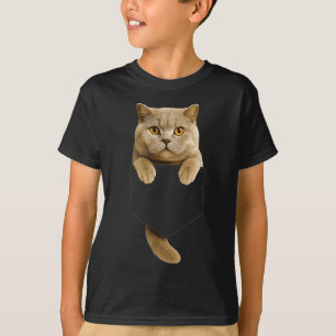 Britse Korthaar Kat Pocket Gifts Kat Mama Kat Papa T-shirt