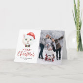 Britse Korthaar Kat Santa Red Foto Kerstmis Feestdagen Kaart (Voorkant)