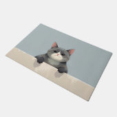 Britse Korthaar Kat Voetmat Kunst Deurmat (Schuin)