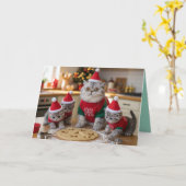 Britse Korthaar Kerst Koekjes Kaart (Gele Bloem)