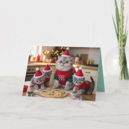 Britse Korthaar Kerst Koekjes Kaart