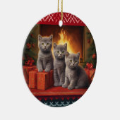 Britse korthaar kittens Kerstmis Keramisch Ornament (Rechts)