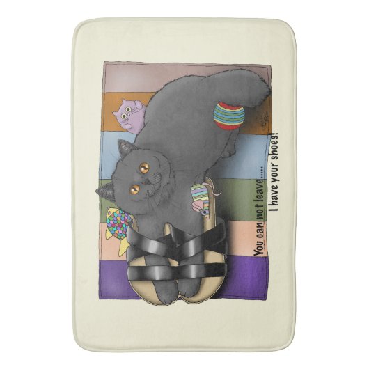 Britse korthaar sandalen grappig Schattige Badmat (Voorkant Verticaal)