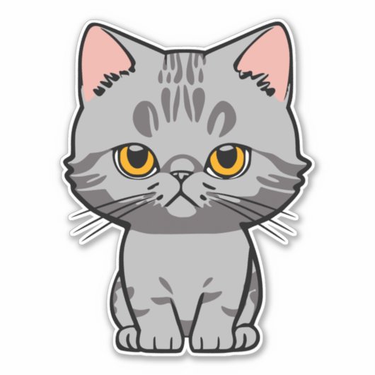 Britse Korthaar Sticker (Voorkant)