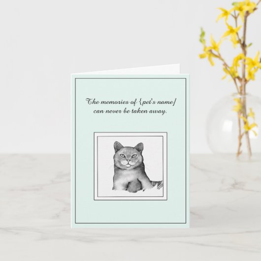 Britse Korthaar Sympathy Cat Kaart (Gele Bloem)