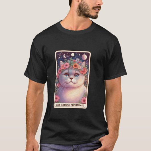 Britse Korthaar Tarotkaart T-shirt (Voorkant)