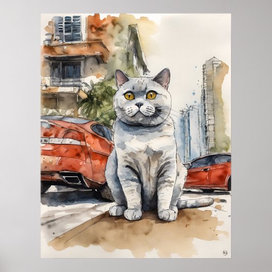 Britse kortharige kat - Cat Art Print (Voorkant)