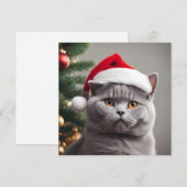 Britse Kortharige Kerst Feestdagenkaart (Voorkant / Achterkant)